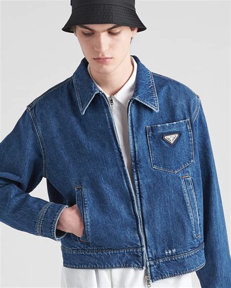 prada mens jean jacket|prada denim blouson jacket.